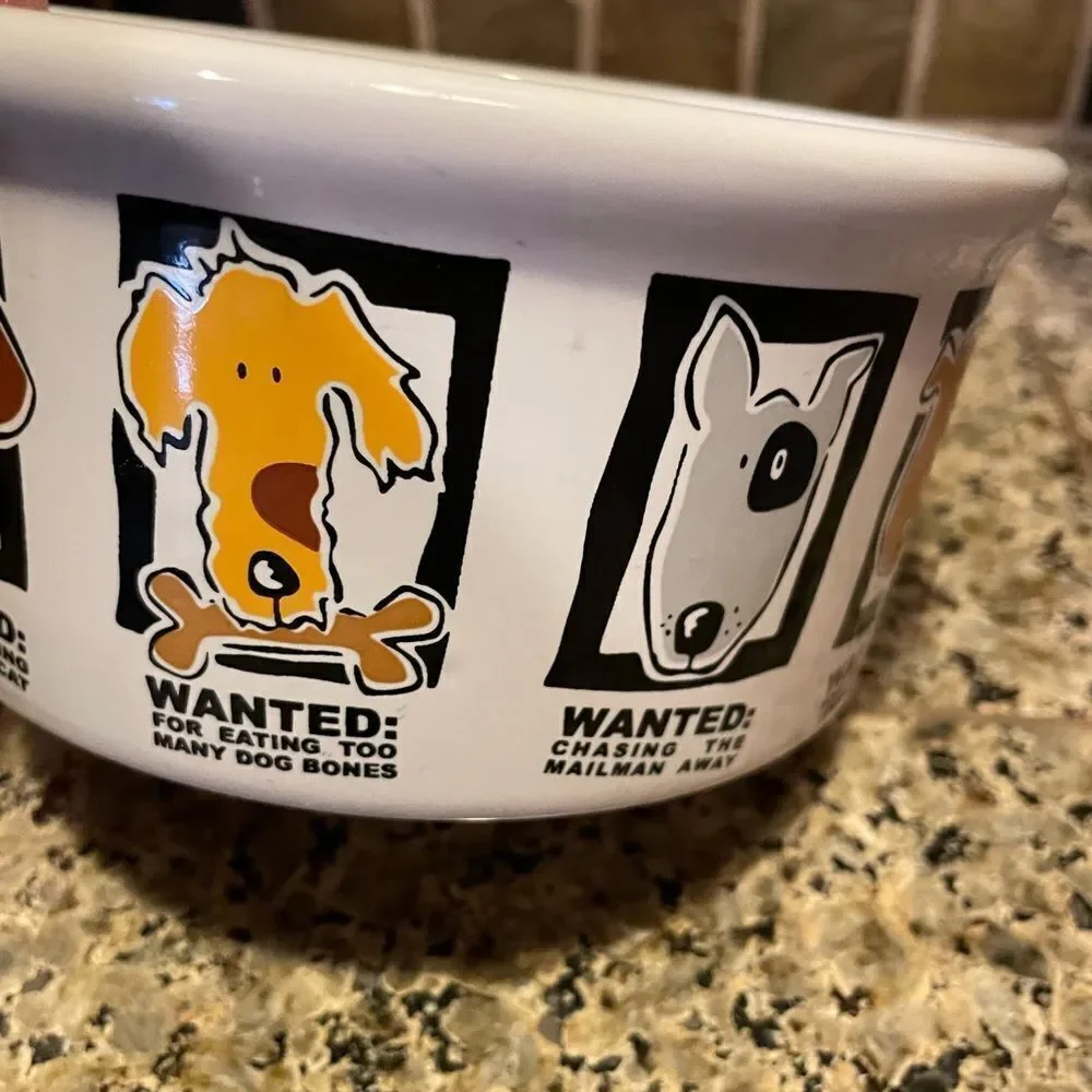 Mug Shots Signature Stoneware Dog Bowl 6 inch